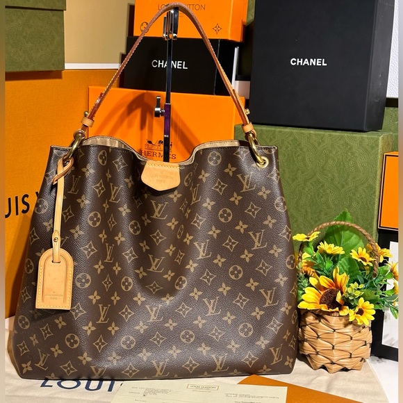 LOUIS VUITTON w/COA Complete Inclusion Graceful MM Monogram Hobo BAG - Picture 5 of 17